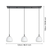 EGLO Balmes Lámpara de techo colgante acero vidrio opalino mate negro blanco 390202