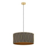 EGLO Corojal Lámpara de techo colgante acero textil dorado cappuccinolatón 390206