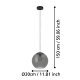 EGLO Arangona Lámpara de techo colgante acero vidrio negro - 390212