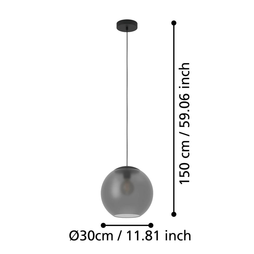 EGLO Arangona Lámpara de techo colgante acero vidrio negro - 390212