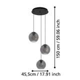 EGLO Arangona Lámpara de techo colgante acero vidrio negro - 390213