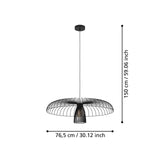 EGLO Champerico Lámpara de techo colgante acero negro 390216