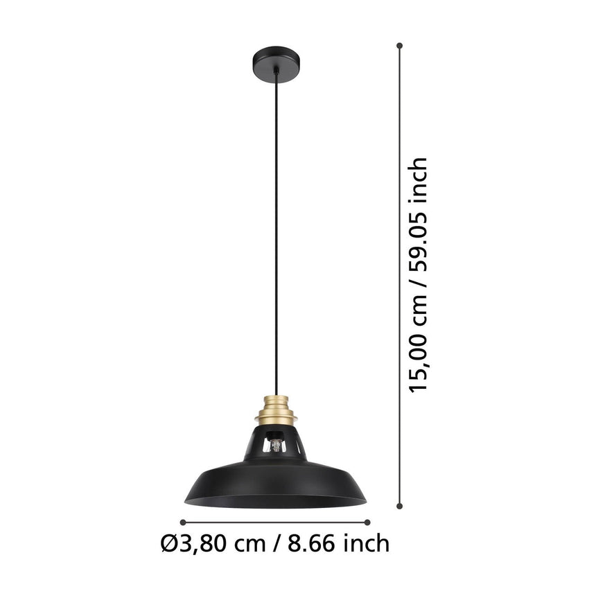 EGLO Espinardo Lámpara de techo colgante acero negrooro 390229