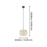 EGLO Monterroso Lámpara de techo colgante acero maderatela negro naturalezablanco 390233