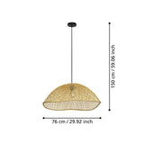 EGLO Sambucona Lámpara de techo colgante acero madera negro naturaleza 390236