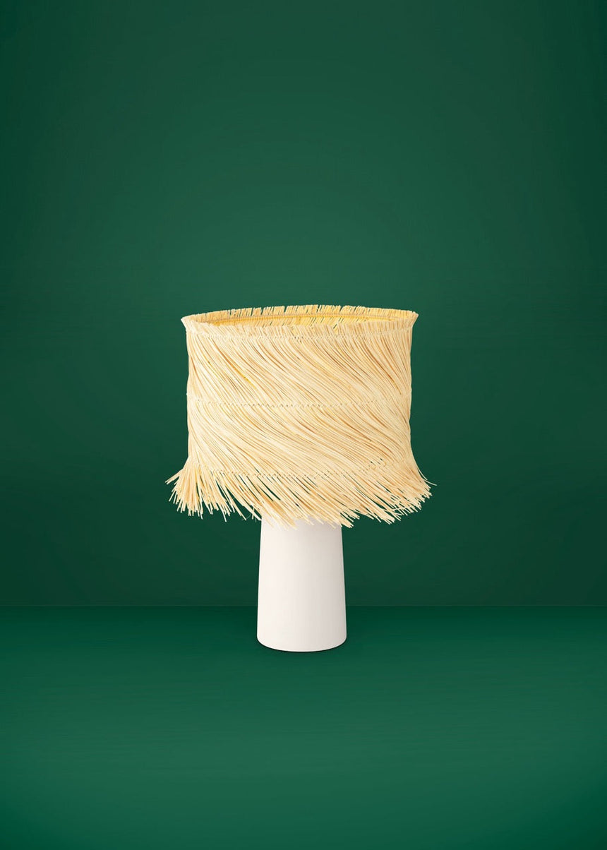 EGLO Paisano Lámpara sobremesa cerámica rattan beige naturaleza 390239