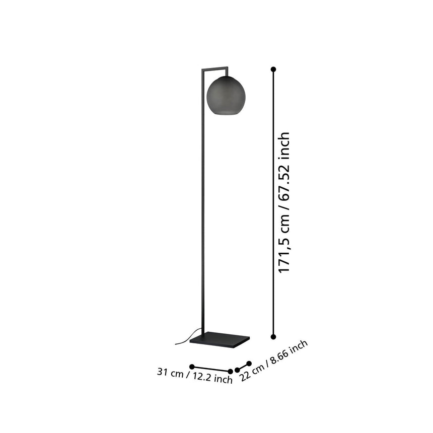 EGLO Arangona Lámpara de pie acero vidrio negro - 390254