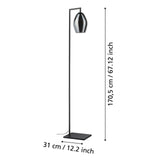 EGLO Estanys Lámpara de pie acero vidrio vaporizado negro negro transparente 390256