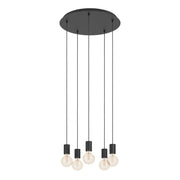 EGLO Huebro Lámpara de techo colgante acero negro 390267