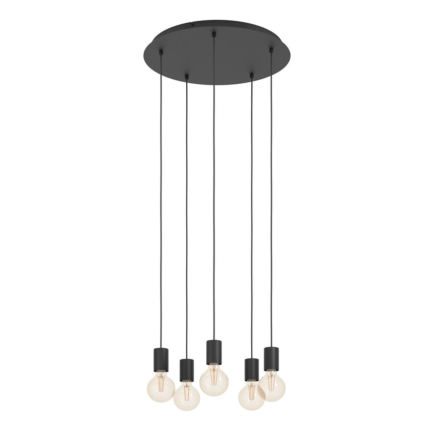 EGLO Huebro Lámpara de techo colgante acero negro 390267