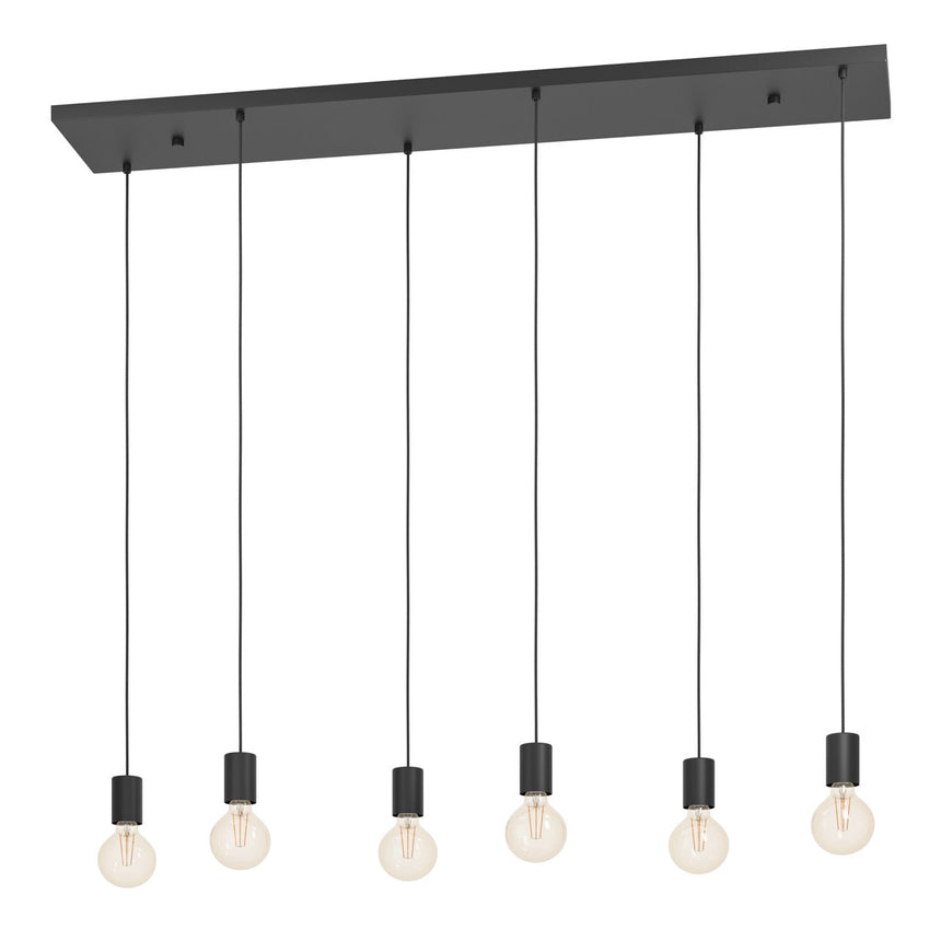 EGLO Huebro Lámpara de techo colgante acero negro 390268