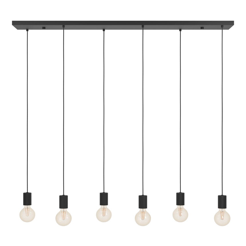 EGLO Huebro Lámpara de techo colgante acero negro 390268