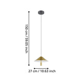 EGLO Paraguay Lámpara de techo colgante LED acero plástico negrolatón cepillado blanco 390271