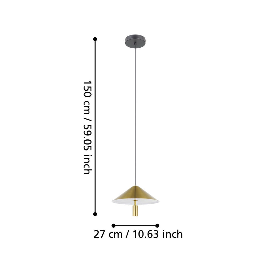 EGLO Paraguay Lámpara de techo colgante LED acero plástico negrolatón cepillado blanco 390271