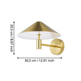 EGLO Paraguay Lámpara de pared LED acero plástico latón cepillado blanco 390273