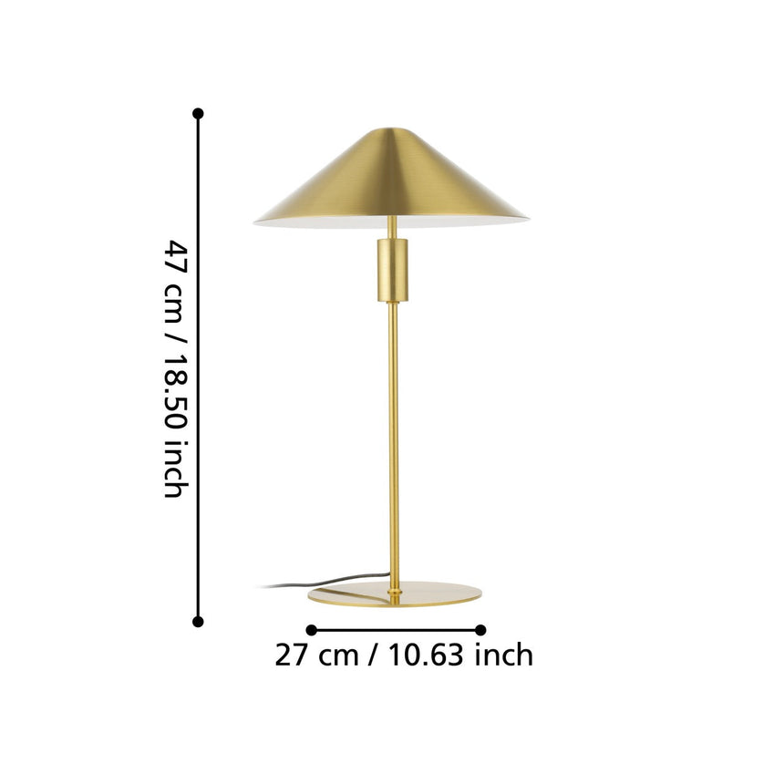 EGLO Paraguay Lámpara sobremesa LED regulable acero latón cepillado 390274