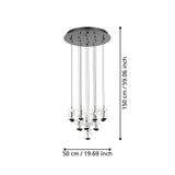 EGLO Pianopoli 2 Lámpara de techo colgante LED regulable acero cristal negro claro 390277