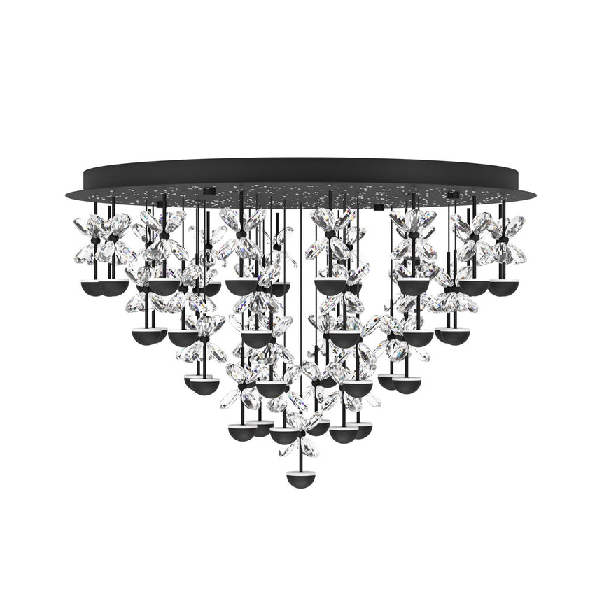 EGLO Pianopoli 2 Lámpara de techo colgante LED regulable acero cristal negro claro 390278