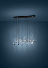 EGLO Pianopoli 2 Lámpara de techo colgante LED regulable acero cristal negro claro 390278