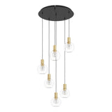 EGLO Terque Lámpara de techo colgante LED regulable acero vidrio negrolatón cepillado claro 390279