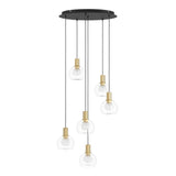 EGLO Terque Lámpara de techo colgante LED regulable acero vidrio negrolatón cepillado claro 390279