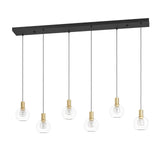EGLO Terque Lámpara de techo colgante LED regulable acero vidrio negrolatón cepillado claro 390281