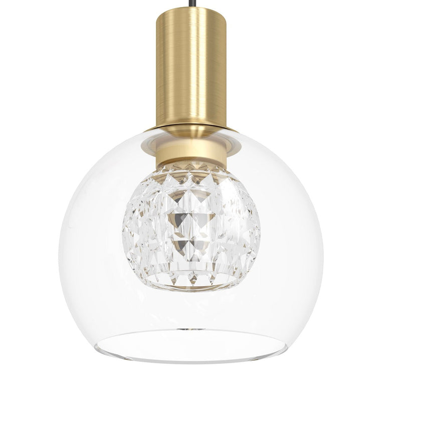 EGLO Terque Lámpara de techo colgante LED regulable acero vidrio negrolatón cepillado claro 390281