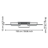 EGLO Puebla Plafón LED regulable acero plástico negro blanco 390282