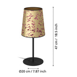 EGLO Castuera Lámpara sobremesa acero papel con pétalos de rosa negro doradorosado 390294