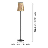 EGLO Castuera Lámpara de pie acero papel con pétalos de rosa negro doradorosado 390295
