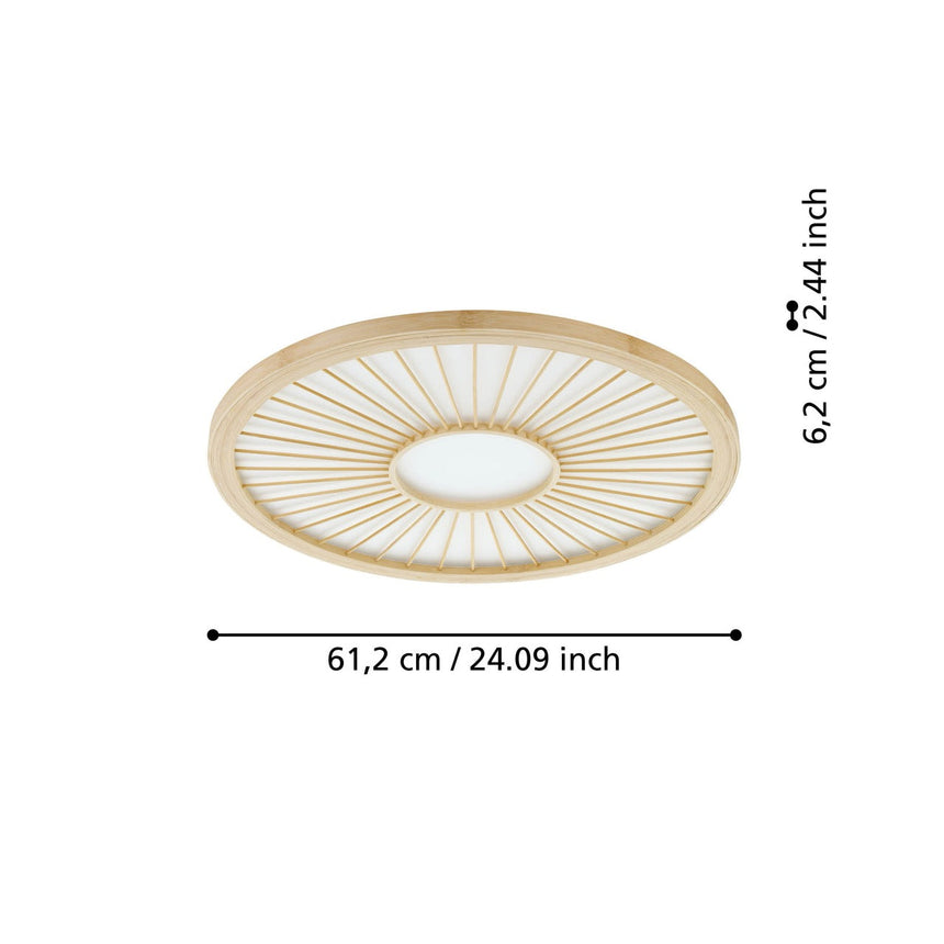 EGLO Dehesa Plafón LED regulable aluminioacero madera blanco naturaleza 390296