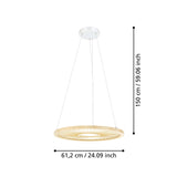 EGLO Dehesa Lámpara de techo colgante LED regulable aluminioacero madera blanco naturaleza 390297