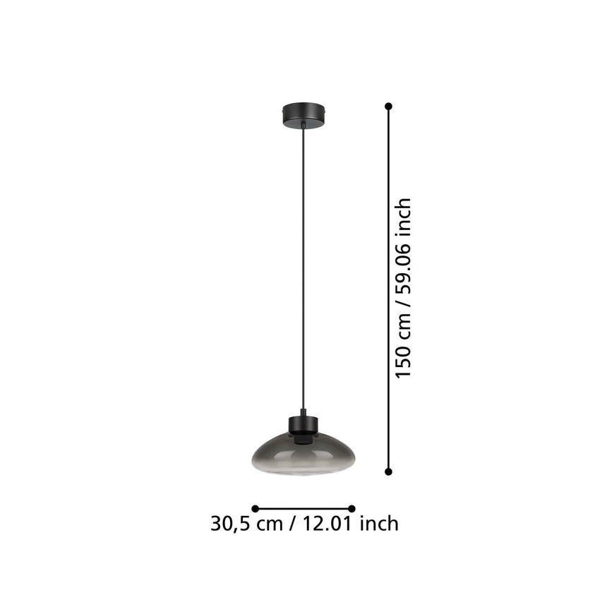 EGLO Sarnarra Lámpara de techo colgante LED regulable acero vidrio vaporizado negro negro-transparenteclaro 390298
