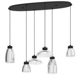EGLO Sarnarra Lámpara de techo colgante LED regulable acero vidrio vaporizado negro negro-transparenteclaro 390301