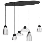 EGLO Sarnarra Lámpara de techo colgante LED regulable acero vidrio vaporizado negro negro-transparenteclaro 390301