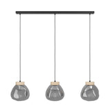 EGLO Magacela Lámpara de techo colgante aceromadera vidrio vaporizado negro gris 390318