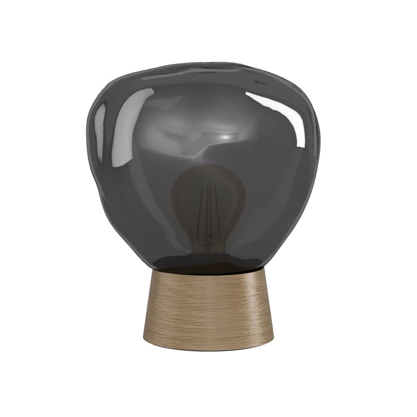 EGLO Magacela Lámpara sobremesa maderaacero vidrio vaporizado café gris 390321