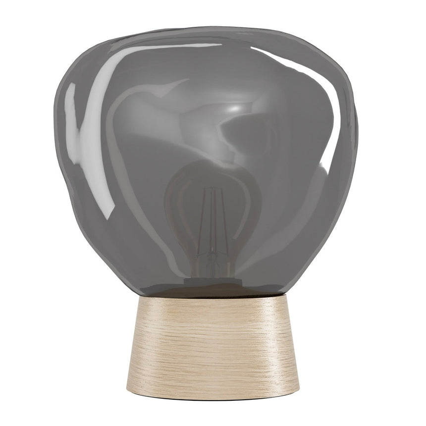 EGLO Magacela Lámpara sobremesa maderaacero vidrio vaporizado café gris 390321