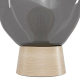 EGLO Magacela Lámpara sobremesa maderaacero vidrio vaporizado café gris 390321