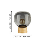 EGLO Magacela Lámpara sobremesa maderaacero vidrio vaporizado café gris 390321