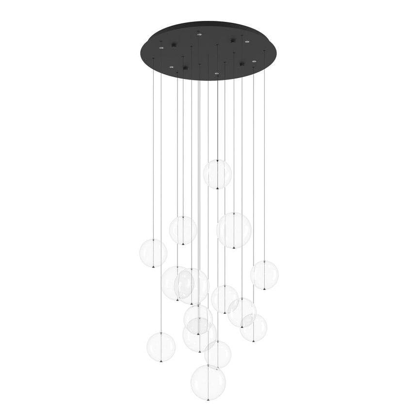 EGLO Espardello Lámpara de techo colgante LED regulable acero vidrio negro claro 390333