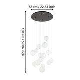 EGLO Espardello Lámpara de techo colgante LED regulable acero vidrio negro claro 390333