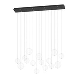 EGLO Espardello Lámpara de techo colgante LED regulable acero vidrio negro claro 390334