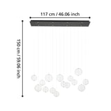 EGLO Espardello Lámpara de techo colgante LED regulable acero vidrio negro claro 390334