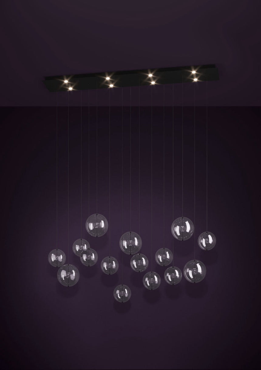EGLO Espardello Lámpara de techo colgante LED regulable acero vidrio negro claro 390334