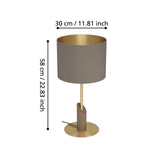 EGLO Santandria Lámpara sobremesa aceromadera textil latón cepilladocafé cappuccinolatón 390337
