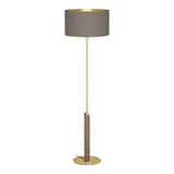 EGLO Santandria Lámpara de pie aceromadera textil latón cepilladocafé cappuccinolatón 390338