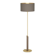 EGLO Santandria Lámpara de pie aceromadera textil latón cepilladocafé cappuccinolatón 390338