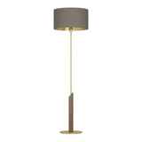 EGLO Santandria Lámpara de pie aceromadera textil latón cepilladocafé cappuccinolatón 390338
