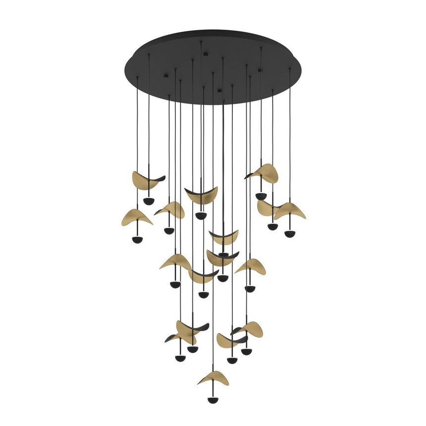 EGLO Dracera Lámpara de techo colgante LED regulable acero acero negro negrooro 390341